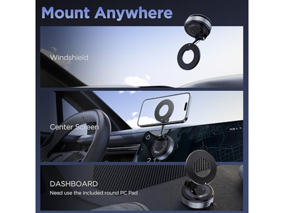 Support pour téléphone — Suction Cup Phone Mount with Washable Nano Gel Pads
