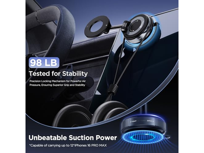 Support pour téléphone — Suction Cup Phone Mount with Washable Nano Gel Pads