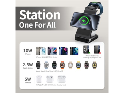 Support pour téléphone — Traveling Wireless Fast Charging Station