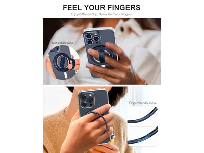 Poignée pour téléphone — Ultra Phone Grip Stand with Replaceable Elastic Finger Loop and Magnet