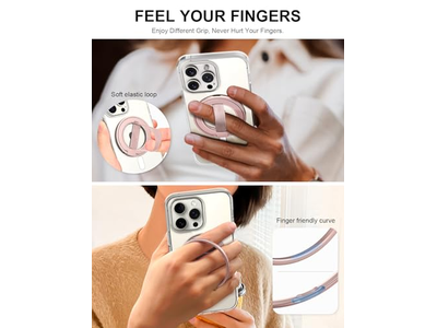 Poignée pour téléphone — Ultra Phone Grip Stand with Replaceable Elastic Loop and Magnetic Hold