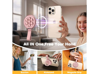 Poignée pour téléphone — Universal Magnetic Suction Phone Grip - 360degree Rotating Hands-Free Holde