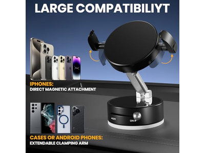 Support pour téléphone — Vacuum Magnetic Phone Holder with Clamp