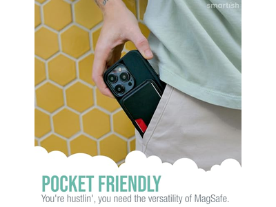 Portefeuille — Vegan Leather Slim Detachable Magnetic Card Holder for MagSafe Phones