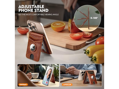 Portefeuille — Wallet Stand with Airtag Holder RFID Blocking Card Holder 5 Card Slo
