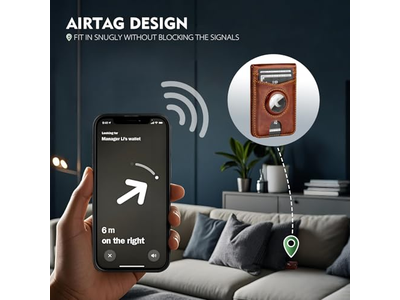 Portefeuille — Wallet Stand with Airtag Holder RFID Blocking Card Holder 5 Card Slo